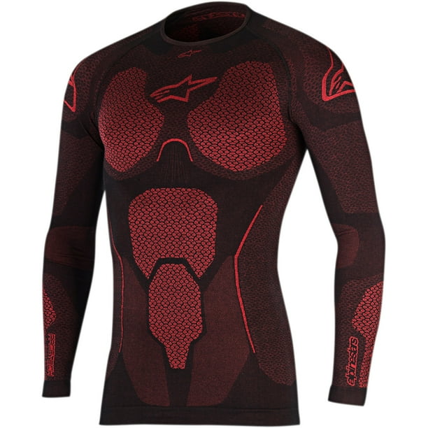 Black/Red X-Small/Small Alpinestars Mens Ride Tech Summer Long Sleeve Underwear Motorcycle Riding Top Black/Red X-Small/Small Alpinestars Mens Ride Tech Summer Long Sleeve Underwear Motorcycle Riding Top